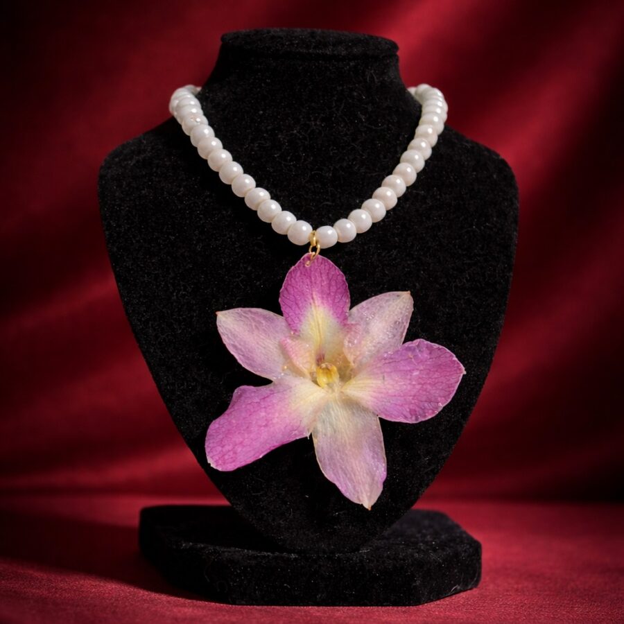 Collar Orquídea Lila Cristal